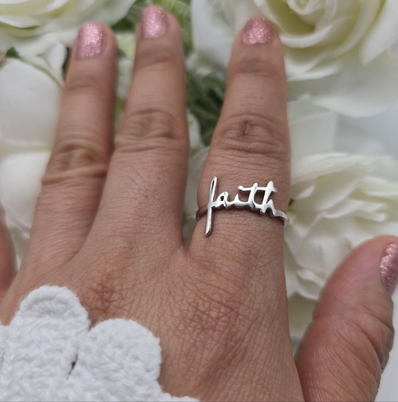 ❤️ MY FAITH STERLING SILVER RING - Picture 4 of 8